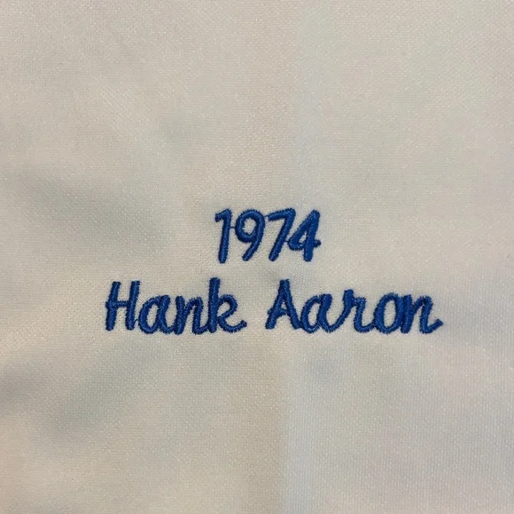 Mitchell & Ness Braves White and Blue Jersey Hank Aaron #44 Throwback - Picture 4 of 10